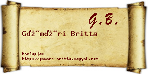 Gömöri Britta névjegykártya